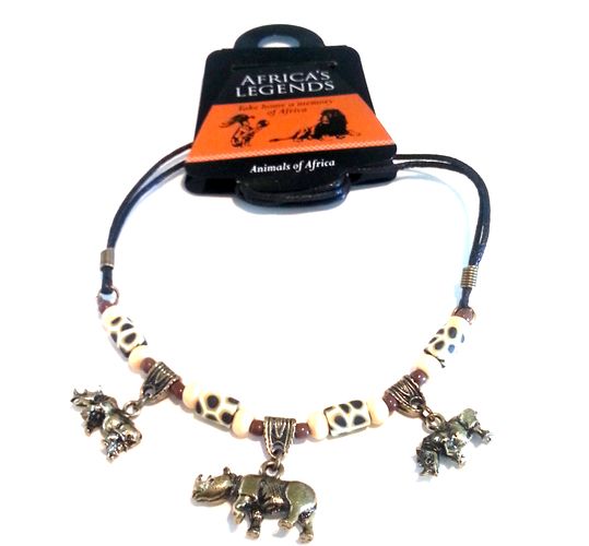 3 Charm Necklace - Rhino